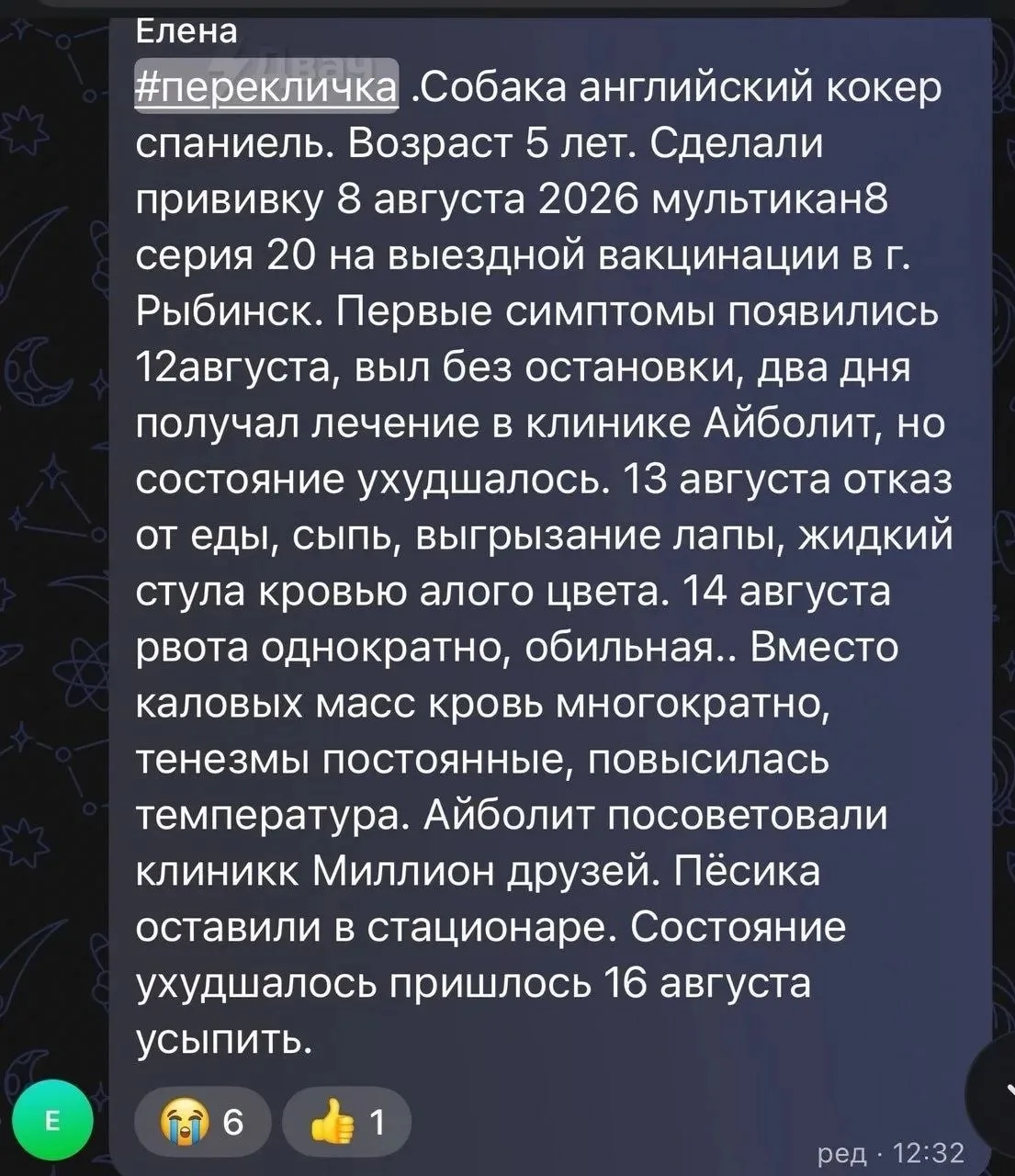 Изображение из сообщения канала