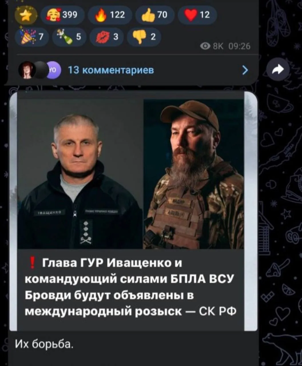 Изображение из сообщения канала