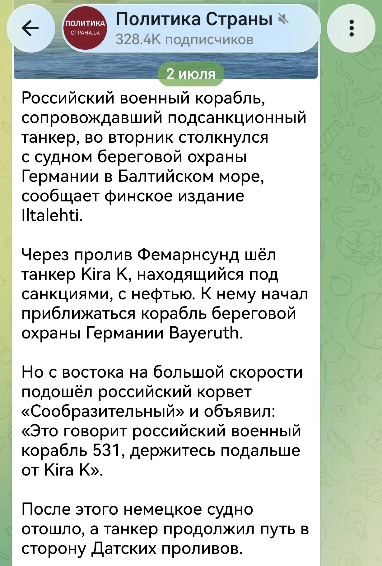 Изображение из сообщения канала