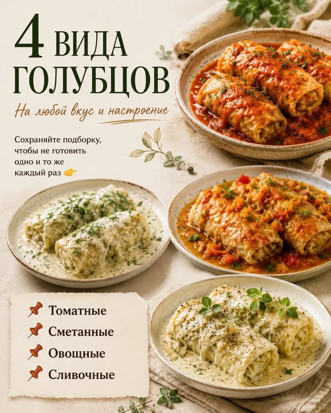 🥬 4 ВИДА ГОЛУБЦОВ НА ЛЮБОЙ ВКУС