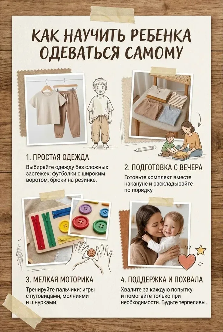 💬Часто родители сталкиваются с вопросом: КАК НАУЧИТЬ РЕБЁНКА ОДЕВАТЬСЯ САМОСТОЯТЕЛЬНО❓