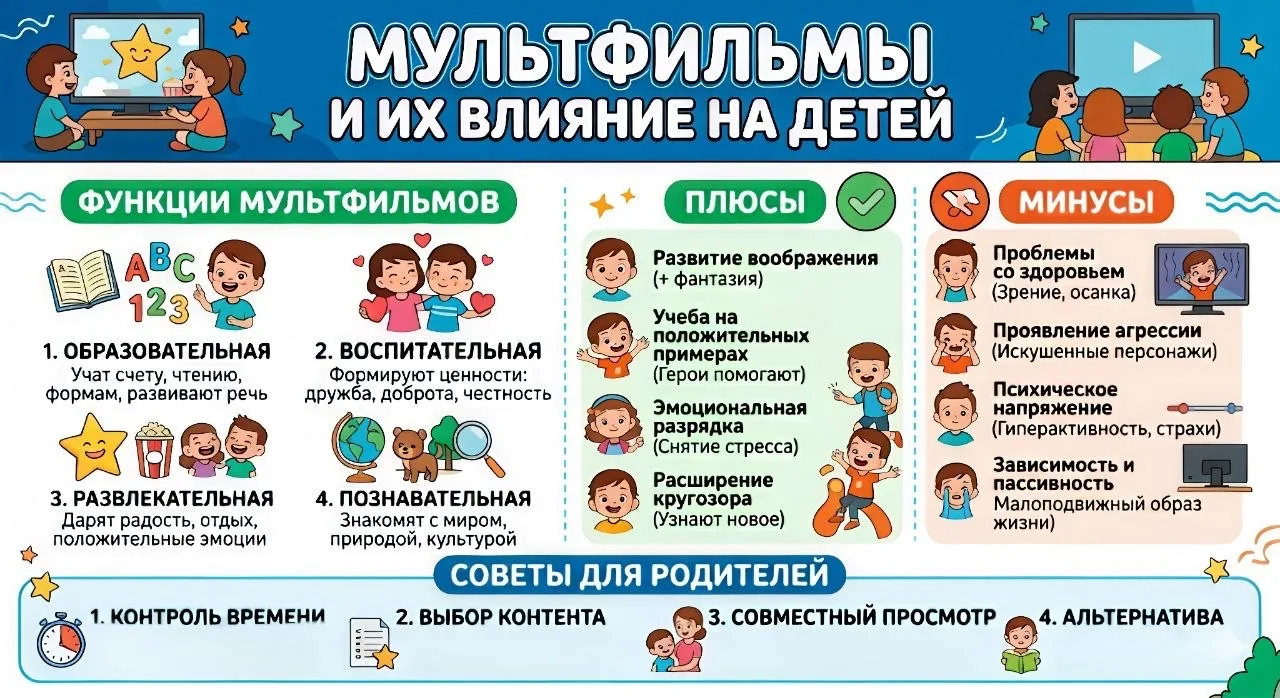 Мультфильмы и их влияние на сознание детей