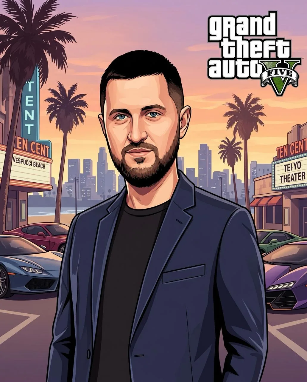 Обработка в стиле GTA V