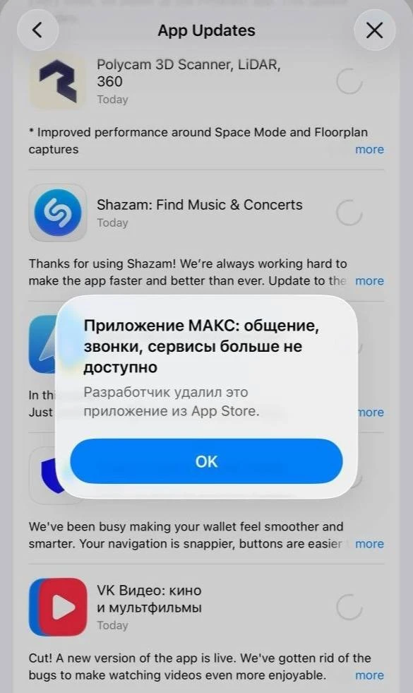 ⚡️ Госмессенджер МАКС удалили из App Store