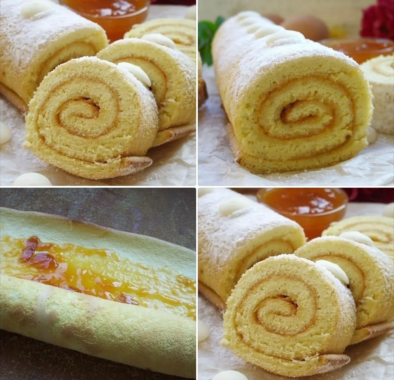 Бисквитный рулет с вареньем 

Готовим вкуснейшую выпечку к семейному чаепитию!

 В рецепте все прост