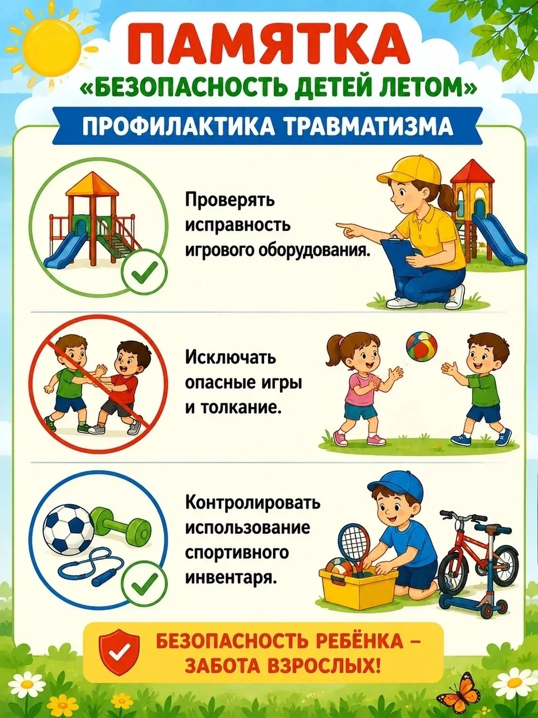 🌞 С приходом тепла улицы оживают: дети всё чаще выбегают во двор, а детская площадка становится люб