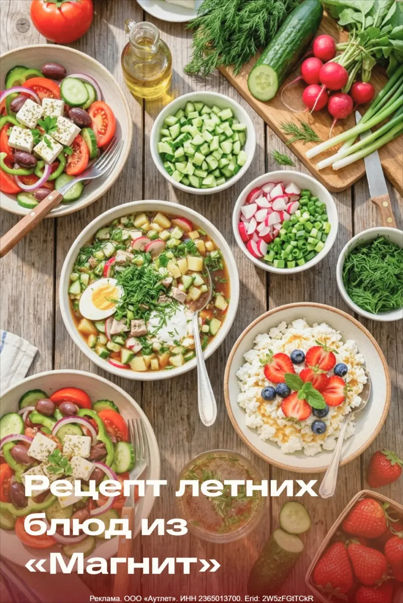 Erid: 2W5zFGtTCkR

Начинается сезон свежих фруктов и овощей 🥬

Сочные салаты, лёгкие закуски, д