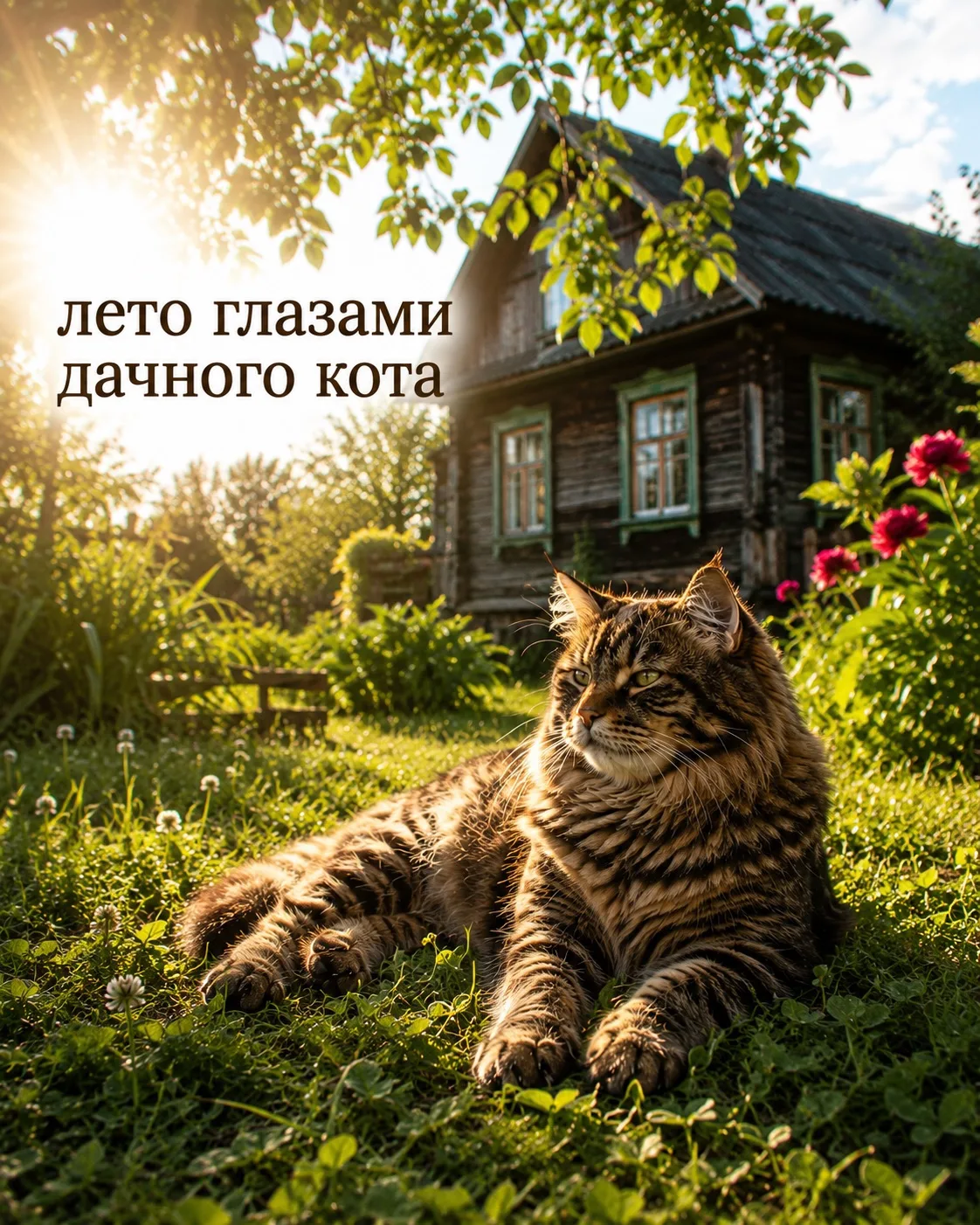 Лето глазами дачного кота — это когда весь участок твой, гамак твой и даже крыльцо тоже твоё ☀️🐈
 
