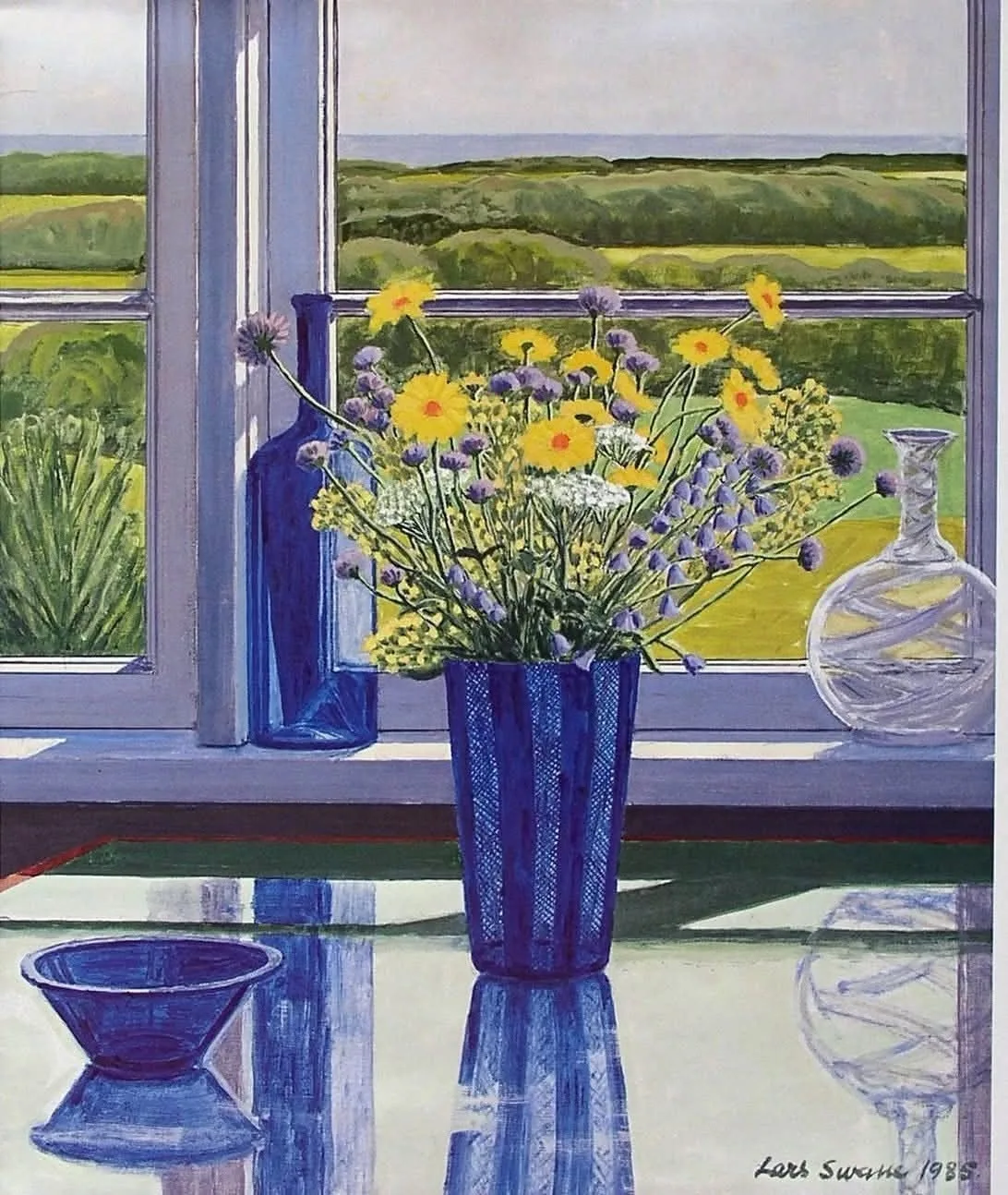 «Интерьер в синих тонах» (Interior in Blue), 1985 г.  

Ларс Сване (Lars Swane, 1913-2002) — известн