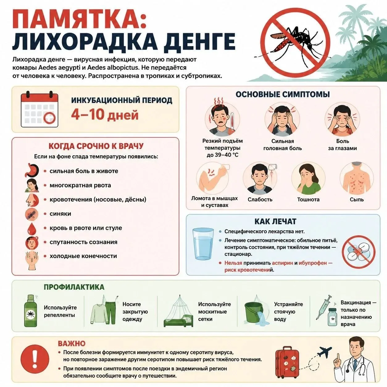 Что такое лихорадка Денге?

Это вирусная инфекция, которая передается человеку через укусы комаров. 