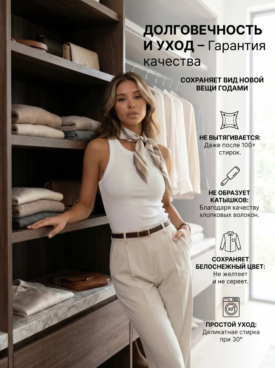🔥Стильная классическая майка— продуманная инвестиция в ваш стиль и комфорт на каждый день. 

✅Базов