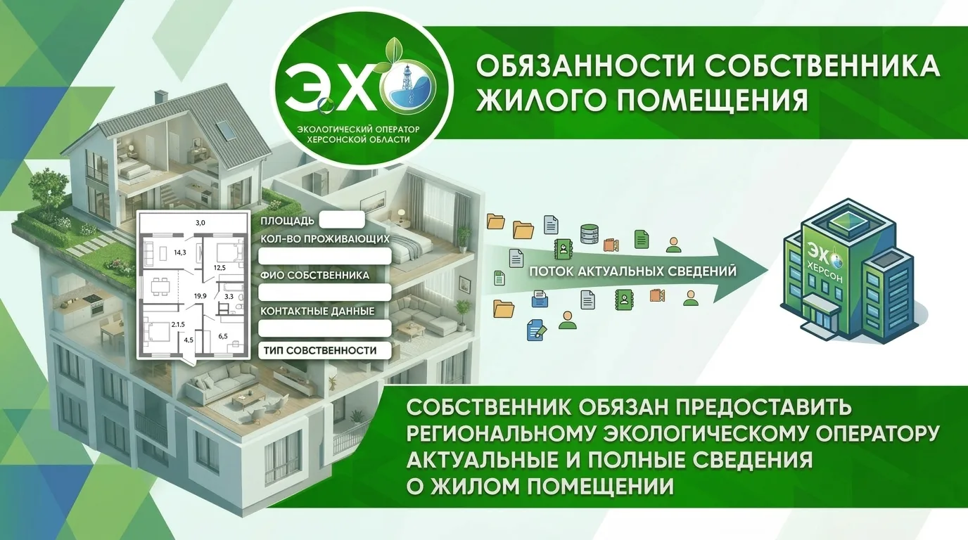 Важная информация для собственников жилья от ГБУ ХО "Экологический оператор Херсонской области"!
 
С