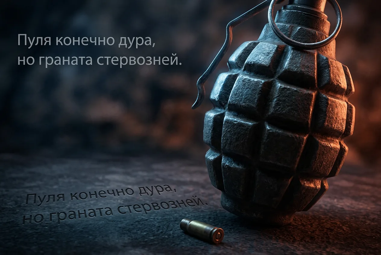 Пуля конечно дура, но граната стервозней)
👉  Военная хроника