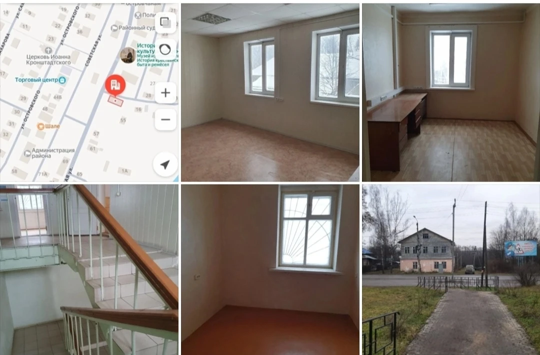 Продам 2х этажное здание с з/у в центре посёлка Островское Костромской области.

Здание площадь 425,
