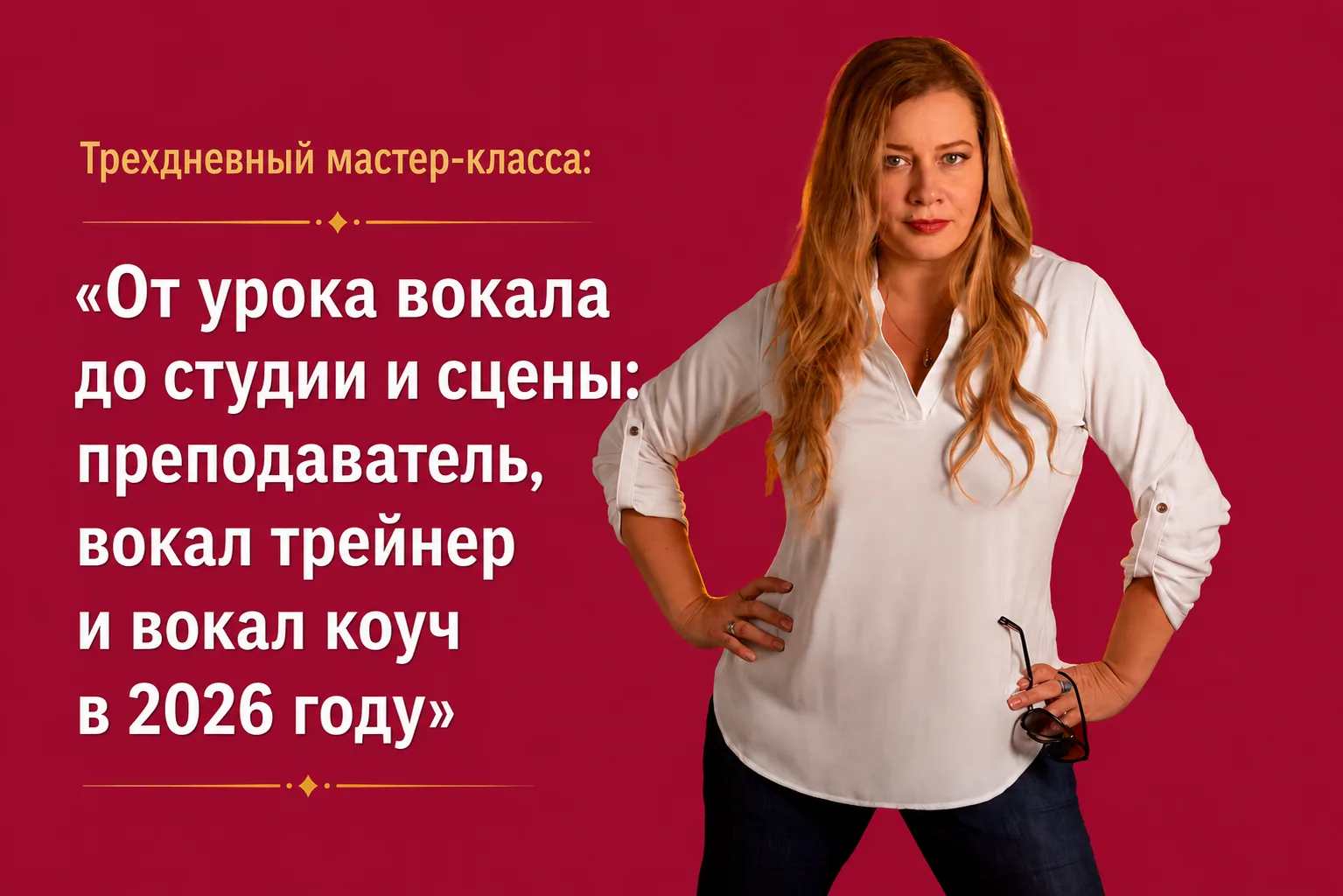 АНОНС трехдневного мастер класса: - «От урока вокала до студии и сцены: преподаватель, вокал трейнер