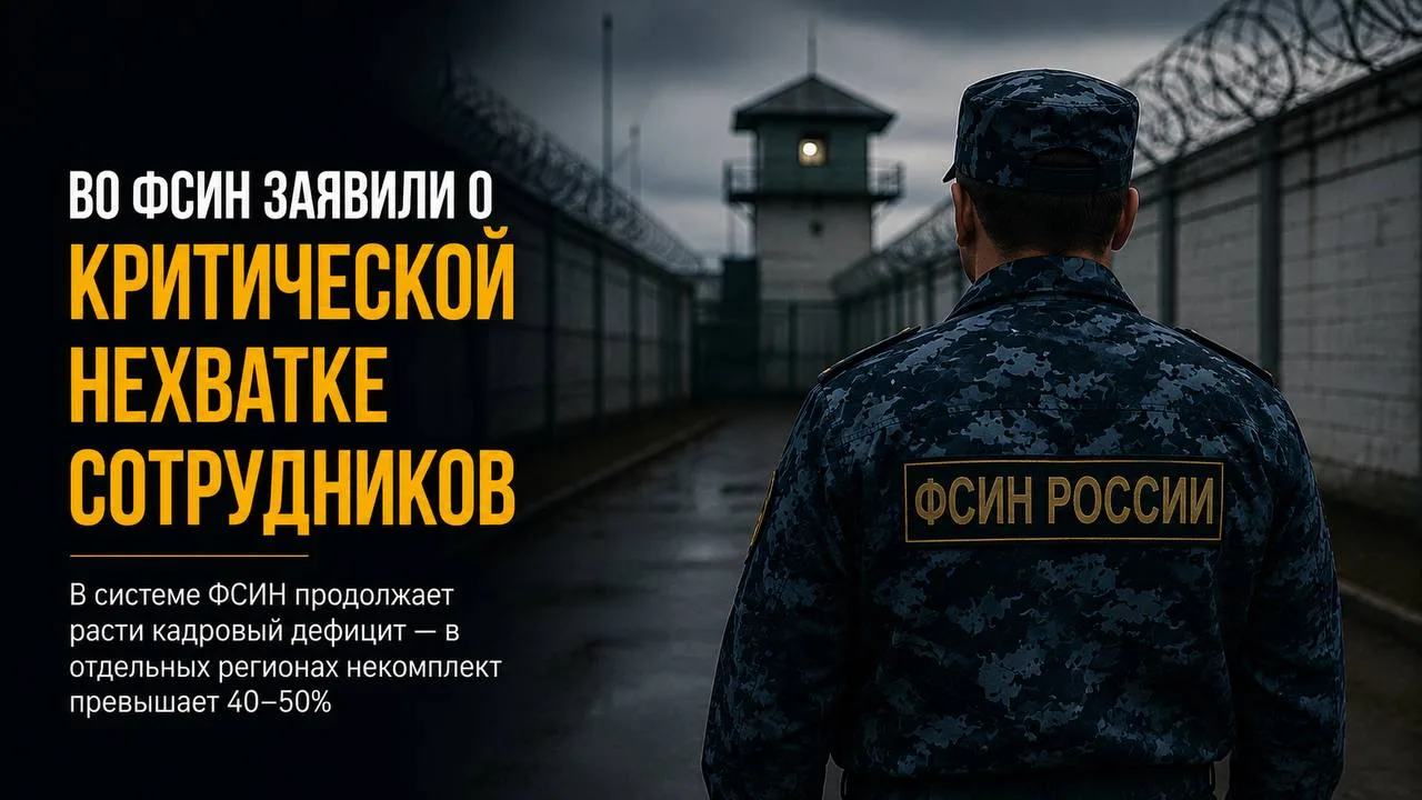 Во ФСИН заявили о критической нехватке сотрудников

В системе ФСИН продолжает расти кадровый дефицит