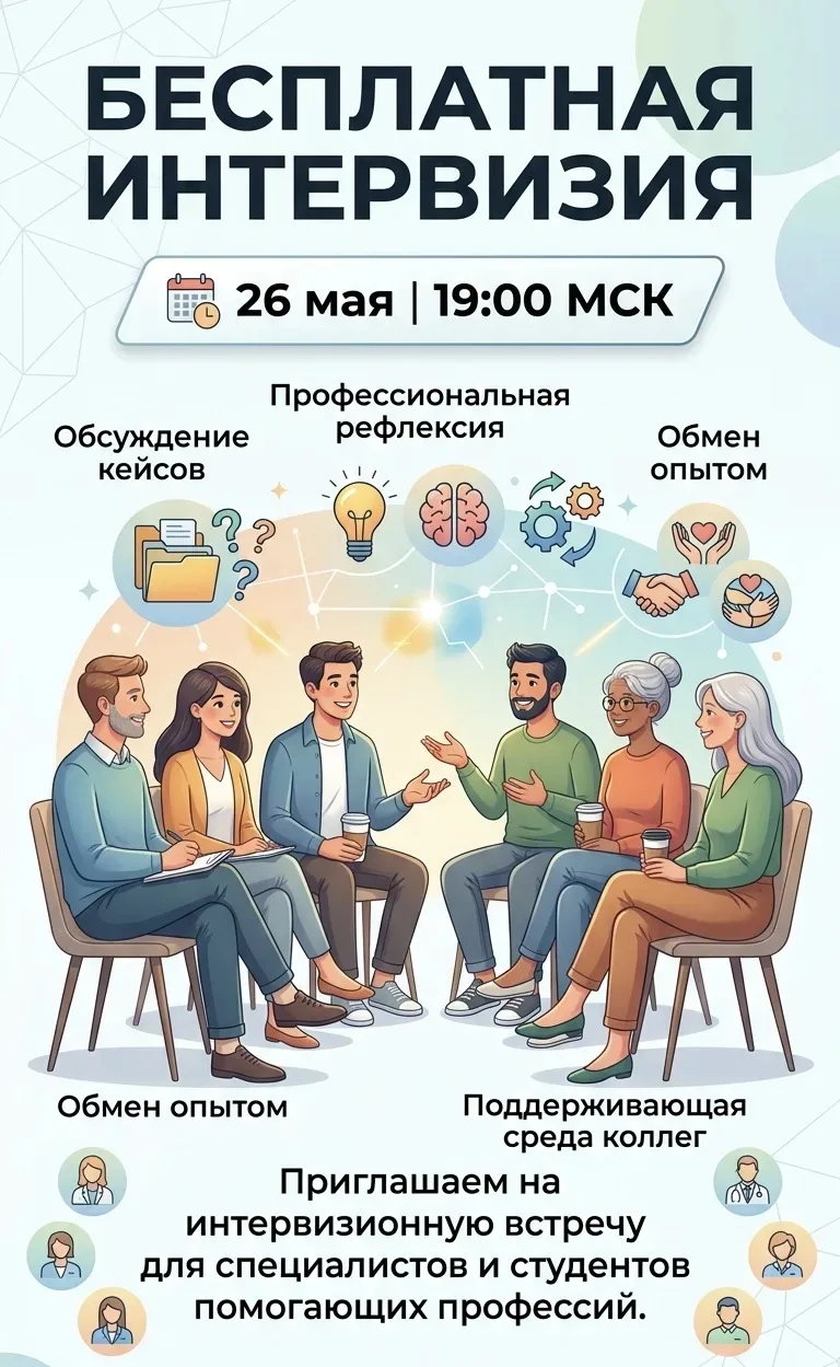 Завтра 26 мая в 19:00 приглашаем вас присоединиться к интервизии. 

Ведущая Алла Мезрина
Вход свобод