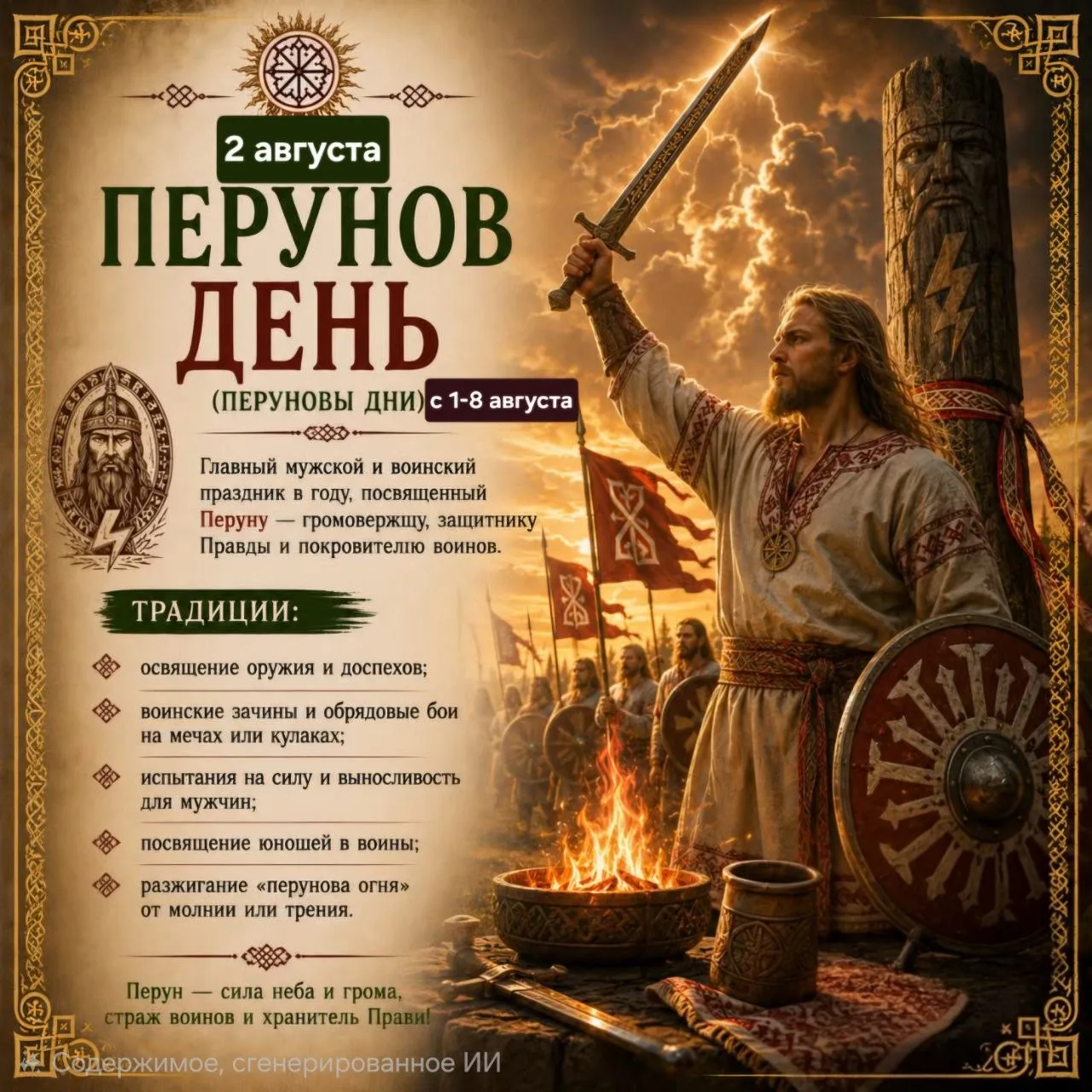 С Днём Перуна! Принимаем силу, крепь и волю предков ⚡🔥
Сегодня, 2 августа, по славянскому календарю
