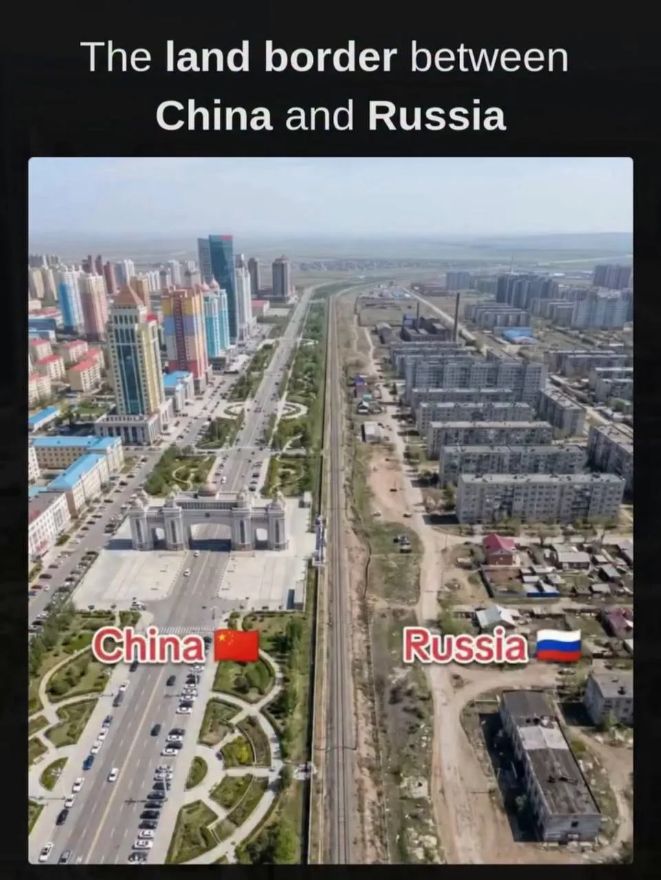 🇨🇳🇷🇺 Граница России и Китая стала вирусной из-за одного кадра

На фото — китайская Маньчжурия и 