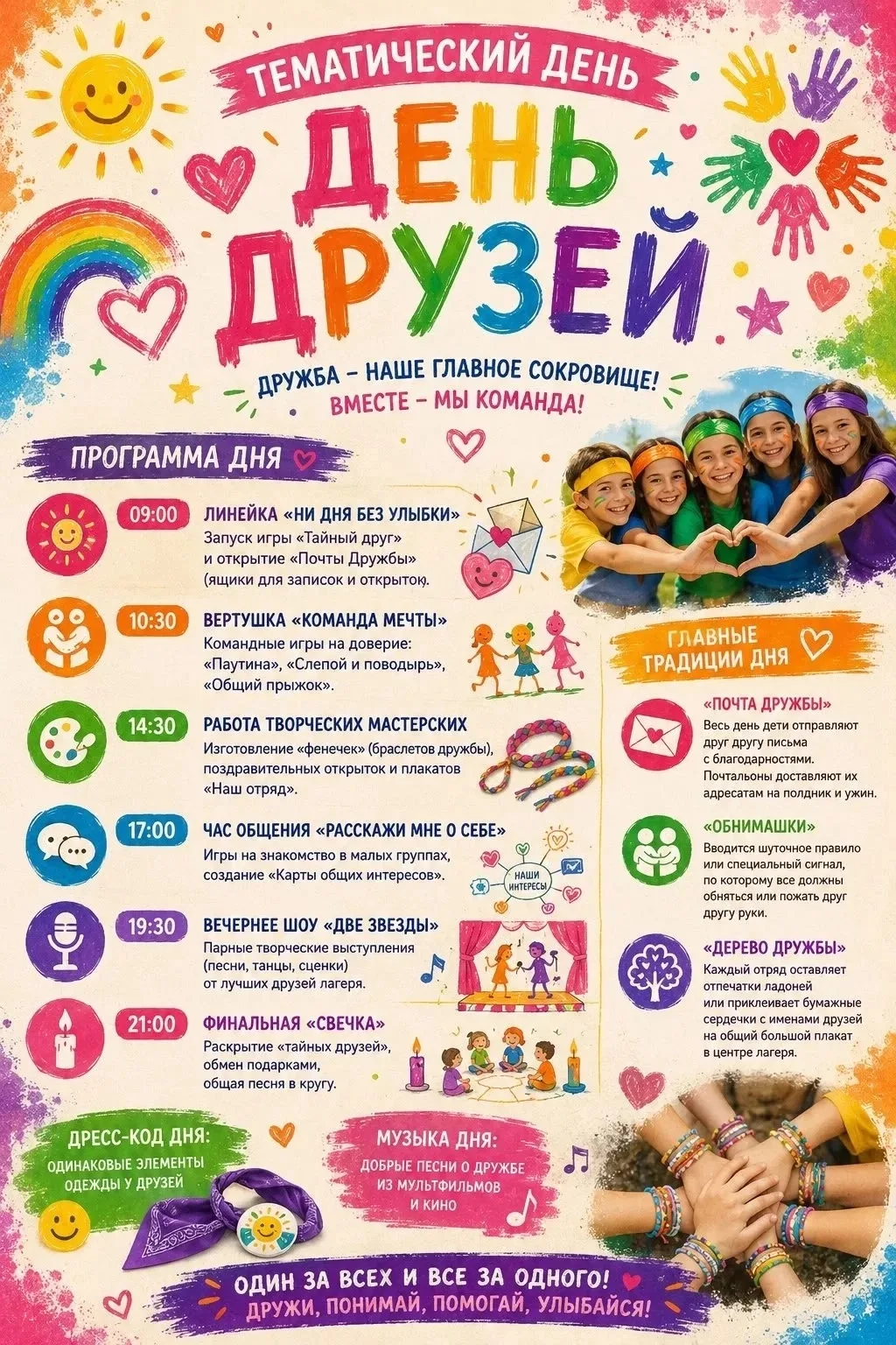 9 июня Международный день друзей🤝. 

На улице шёл дождь🌧, но он не испортил нам настроения😄. 
Утр