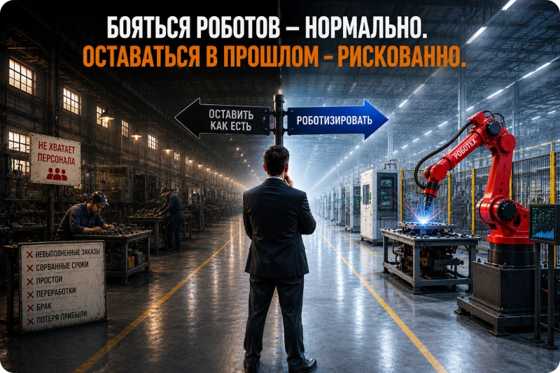 Бояться роботов — нормально. Оставаться в прошлом — рискованно.

Когда речь заходит о роботизации, г