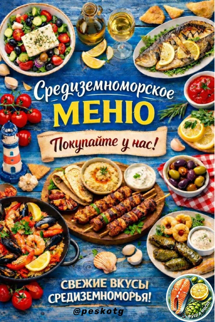 Напоминаем, у нас Вы можете приобрести вкусное и полезное средиземноморское меню

👉15 рецептов сред