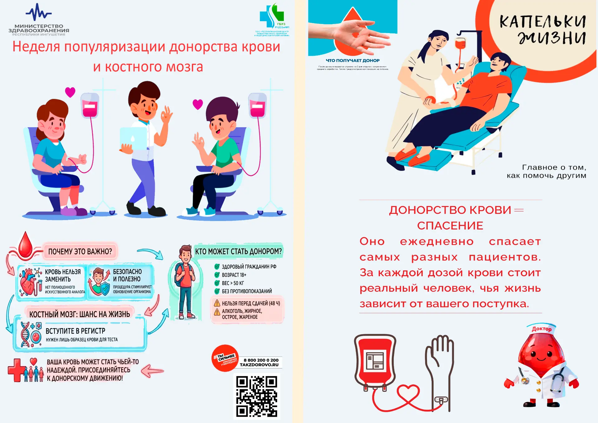 🩸 Неделя донорства крови (13–19 апреля)
В преддверии День донора в России в нашей республике проход