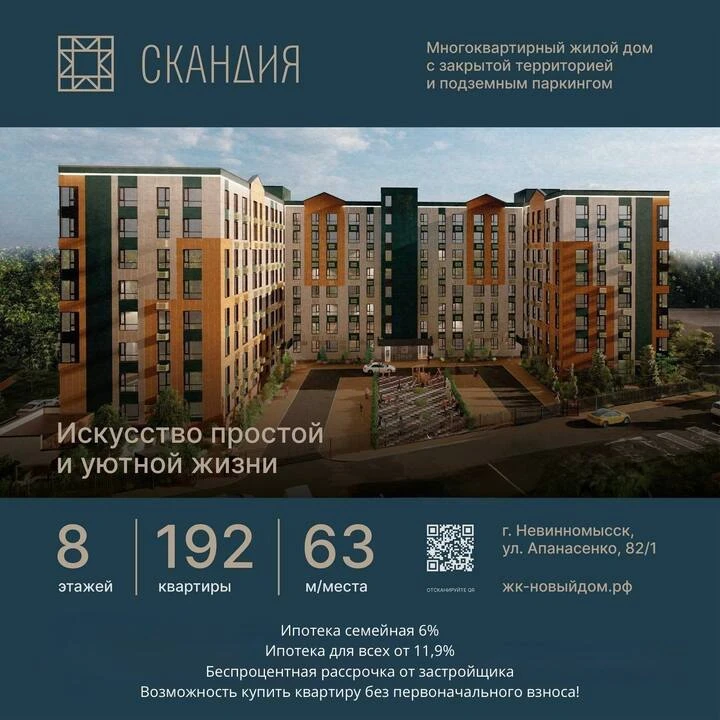 ЖК Скандия, район ЗИП!
Экологически чистый район в городе Невинномысске 😎

Многоквартирный 8 этажны