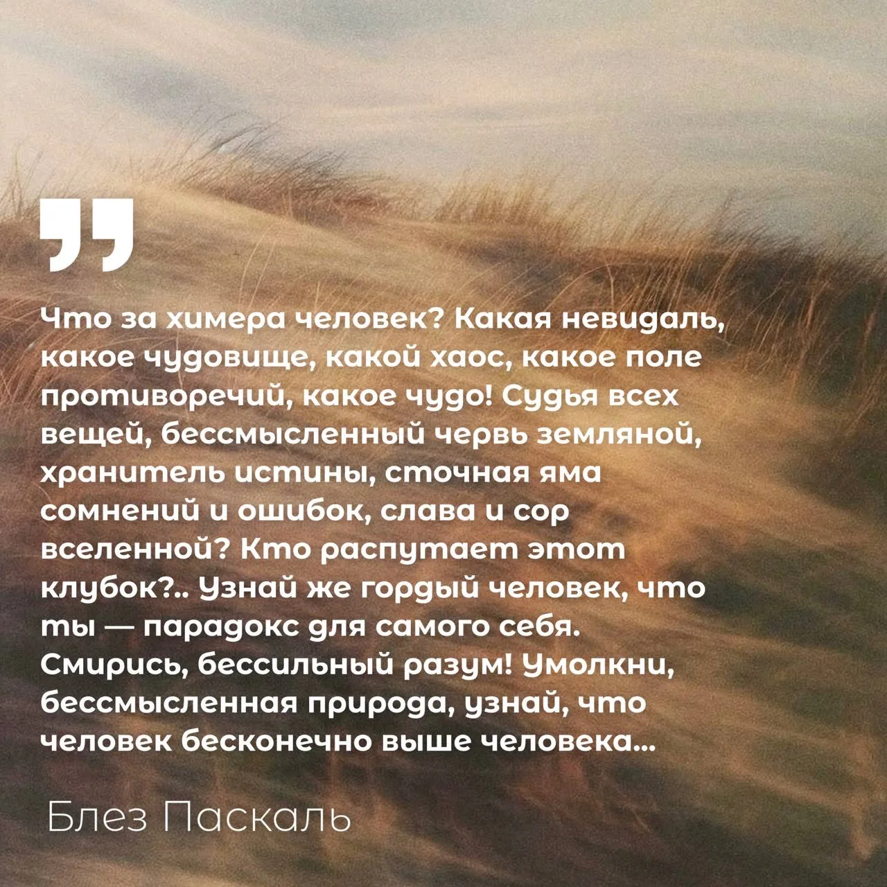 Это одна из самых глубоких, но в то же время тревожных мыслей Блеза Паскаля — французского философа,