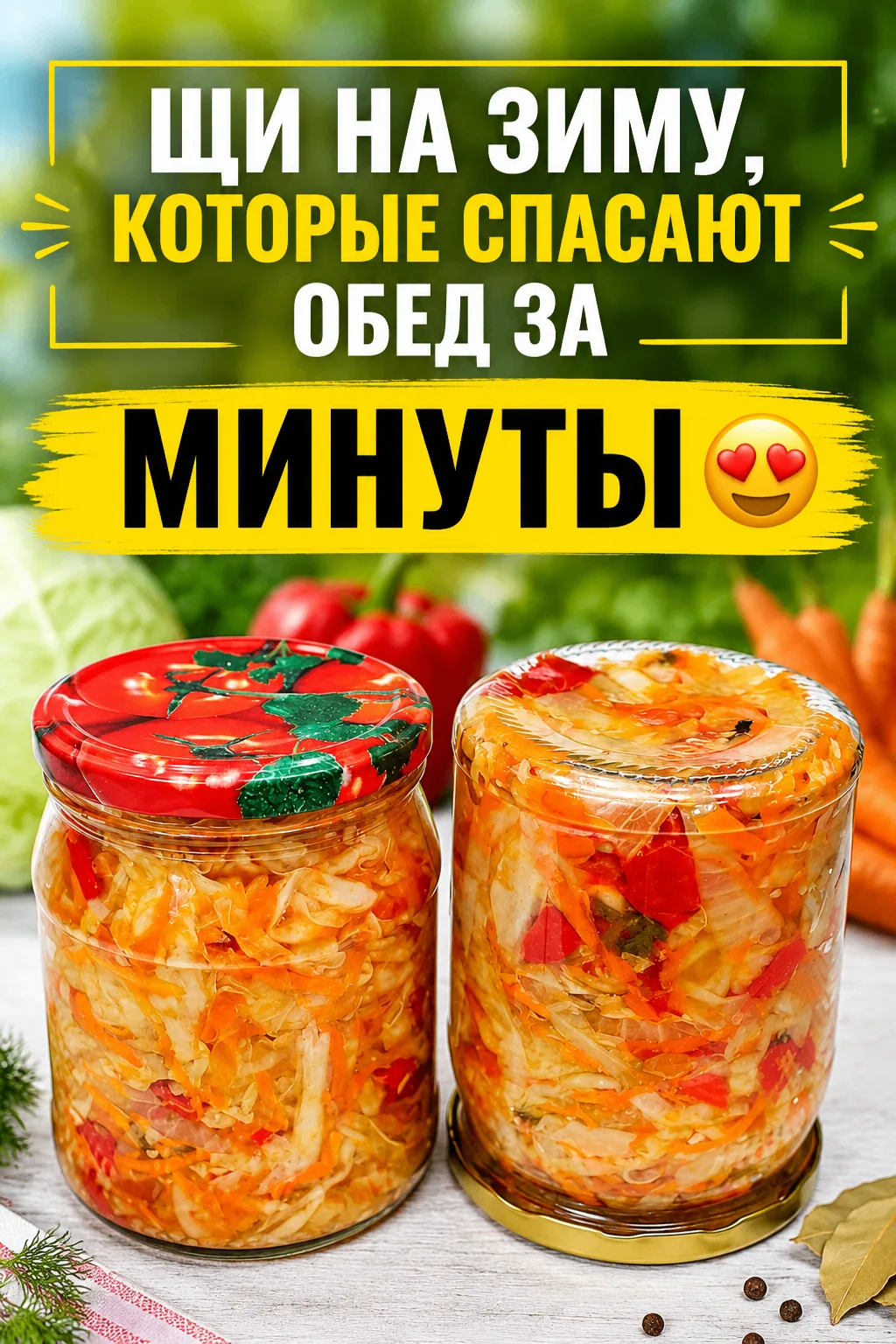ЩИ НА ЗИМУ, КОТОРЫЕ СПАСАЮТ ОБЕД ЗА МИНУТЫ 😍

Открыл баночку — и суп почти готов.
Остаётся только с