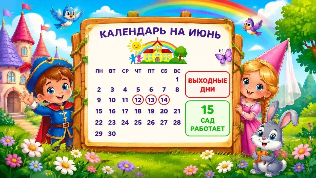 В связи с празднованием Дня России детский сад меняет график работы:

🚫 12, 13, 14 июня — выходные 