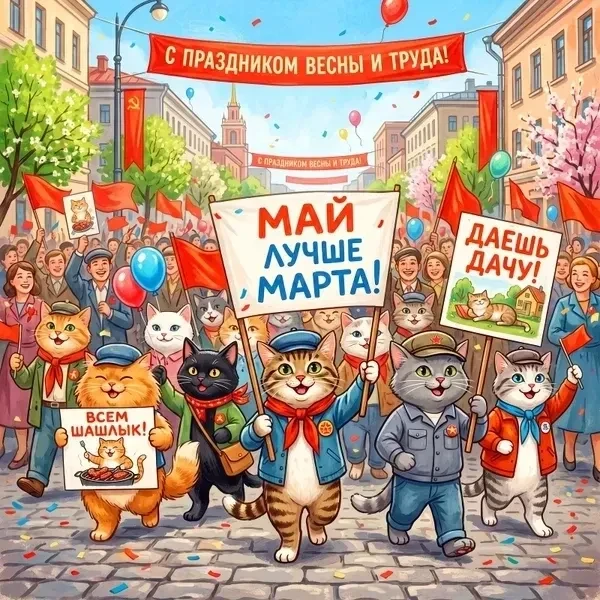 Всех с праздником весны и труда!