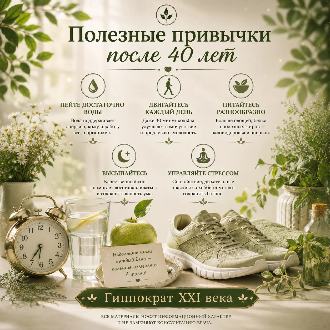 🌿 Полезные привычки после 40 лет

С возрастом организму требуется немного больше внимания. Но именн