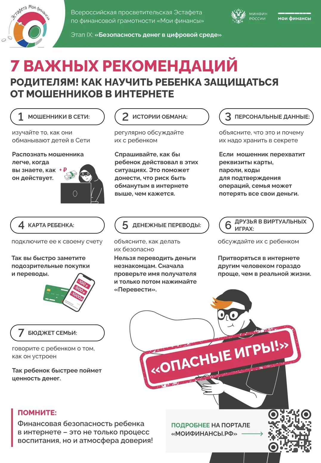 🛡️ Как не стать жертвой мошенников?

📌 7 советов для родителей: учите детей распознавать обман в с