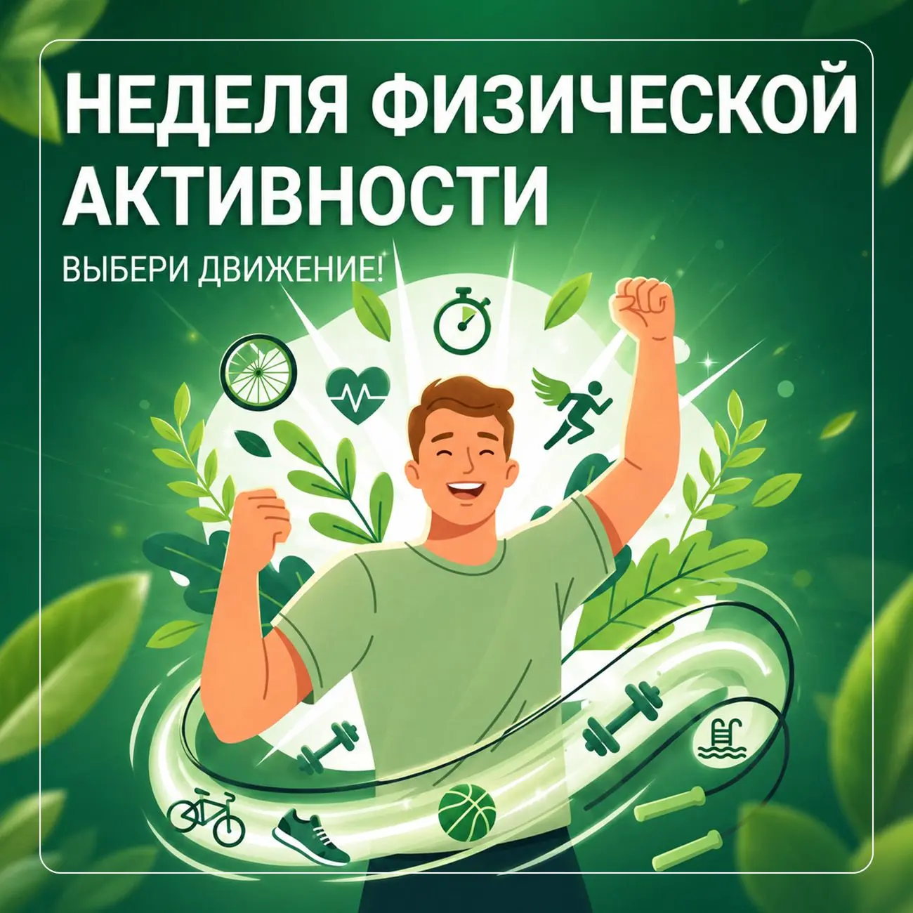 🏃‍♂️ Неделя физической активности: начни двигаться к здоровью уже сегодня! 🌿💪

С 8 по 14 июня в Р