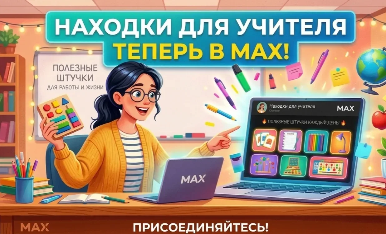 🌟Коллеги, канал Находки для учителя теперь и в MAX!

Здесь каждый день делятся полезными товарами с