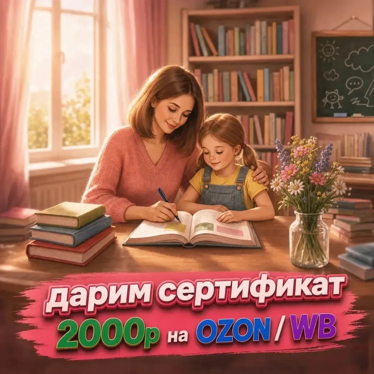 Дарим сертификат на 2000 р. в Ozon или WB!
​
Для самых желанных покупок к лету📚👗🛍️
​
 Как участво