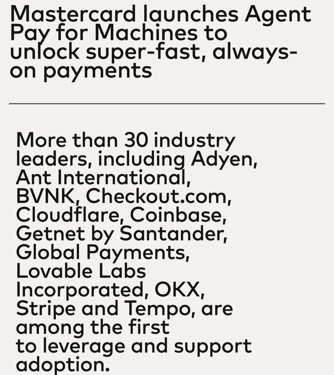 Mastercard представляет Agent Pay for Machines, решение, ориентированное на ИИ-агентов и автономные 