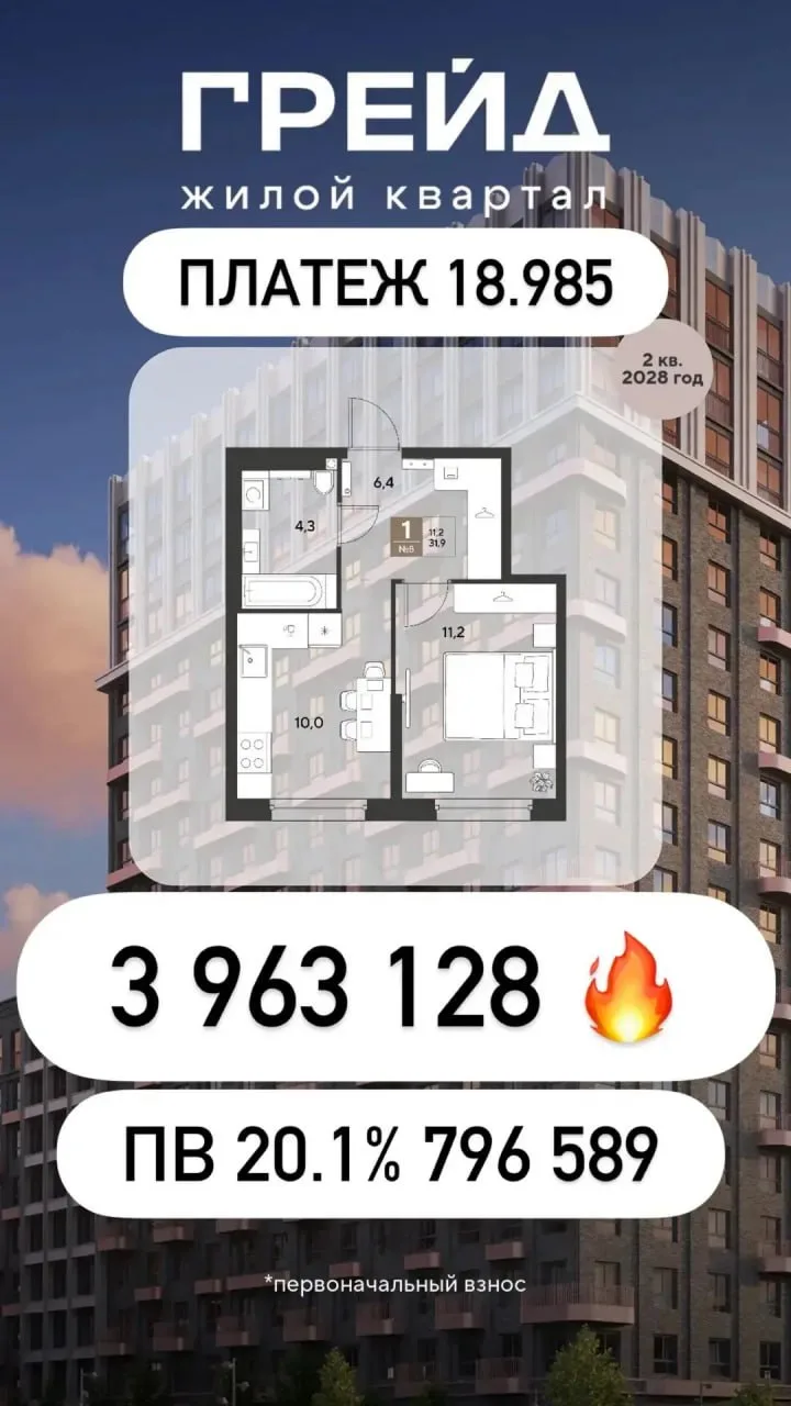 🔥 #Краснодар

‼️ Квартиры в ЖК «Грейд» — с ремонтом, без ПВ и с платежом от 18 985 ₽

Если хотите к