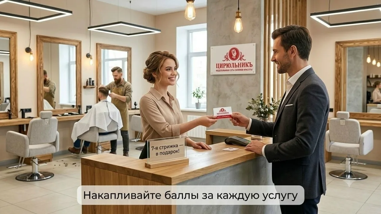 Программа лояльности в «ЦирюльникЪ у кольца»: 7‑я стрижка — в подарок! 
 
Друзья, мы ценим вашу пред