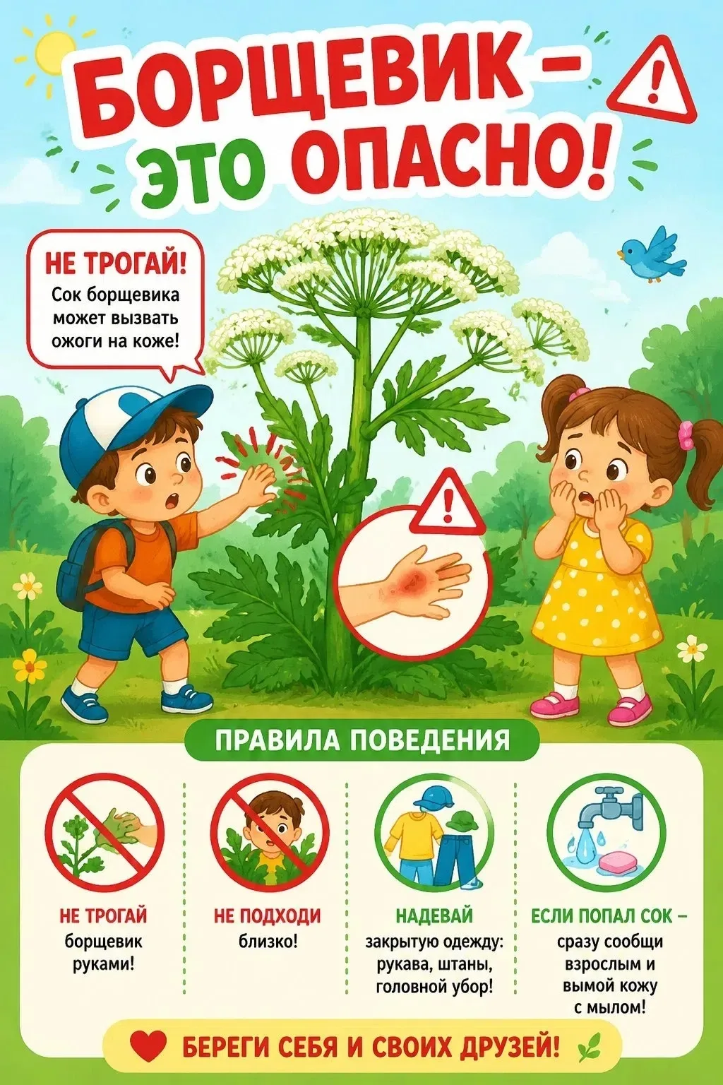 Осторожно! Борщевик!

Это растение выглядит безобидно, но таит в себе серьёзную опасность. Сок борще