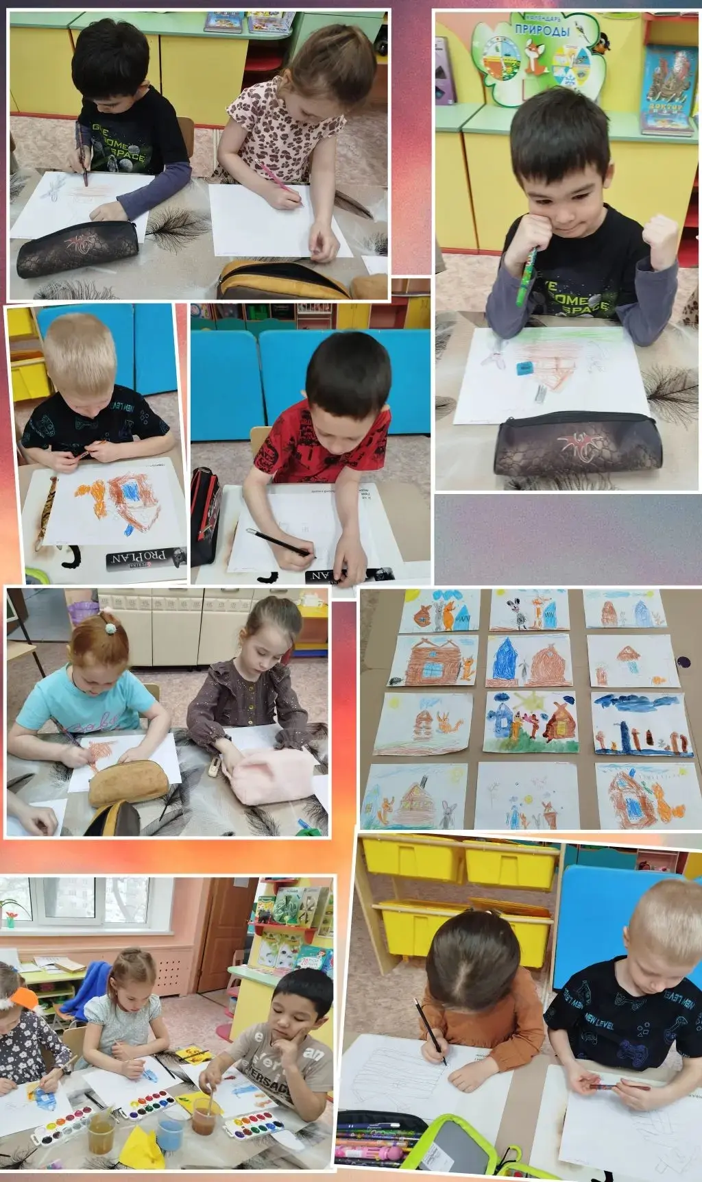 Ребята со старшей группы "ТИГРЯТА" на занятии по рисованию продолжали развивать образные представлен
