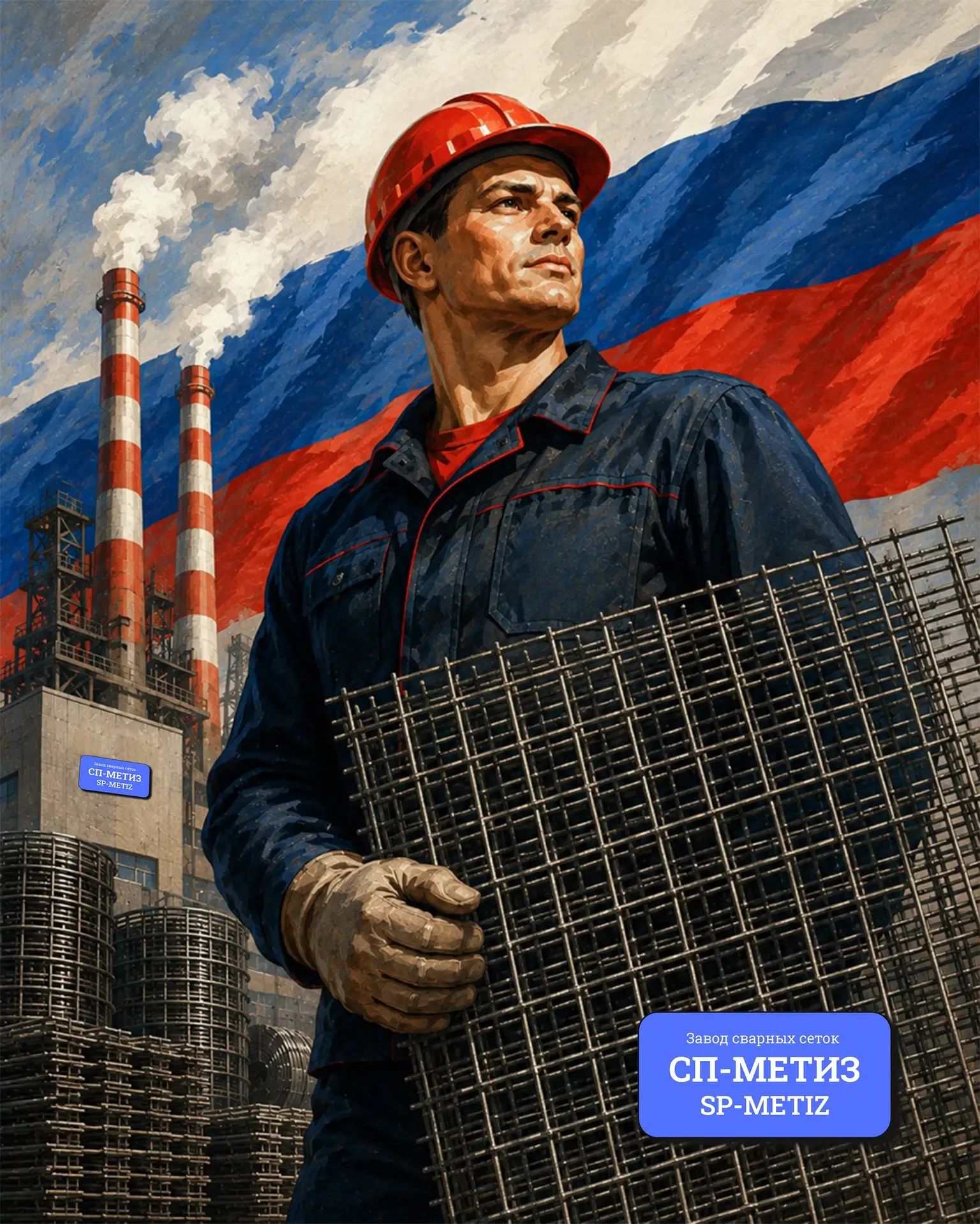 Уважаемые коллеги! 
 
Коллектив завода сварных сеток СП-МЕТИЗ поздравляет вас с Днём России - днём г