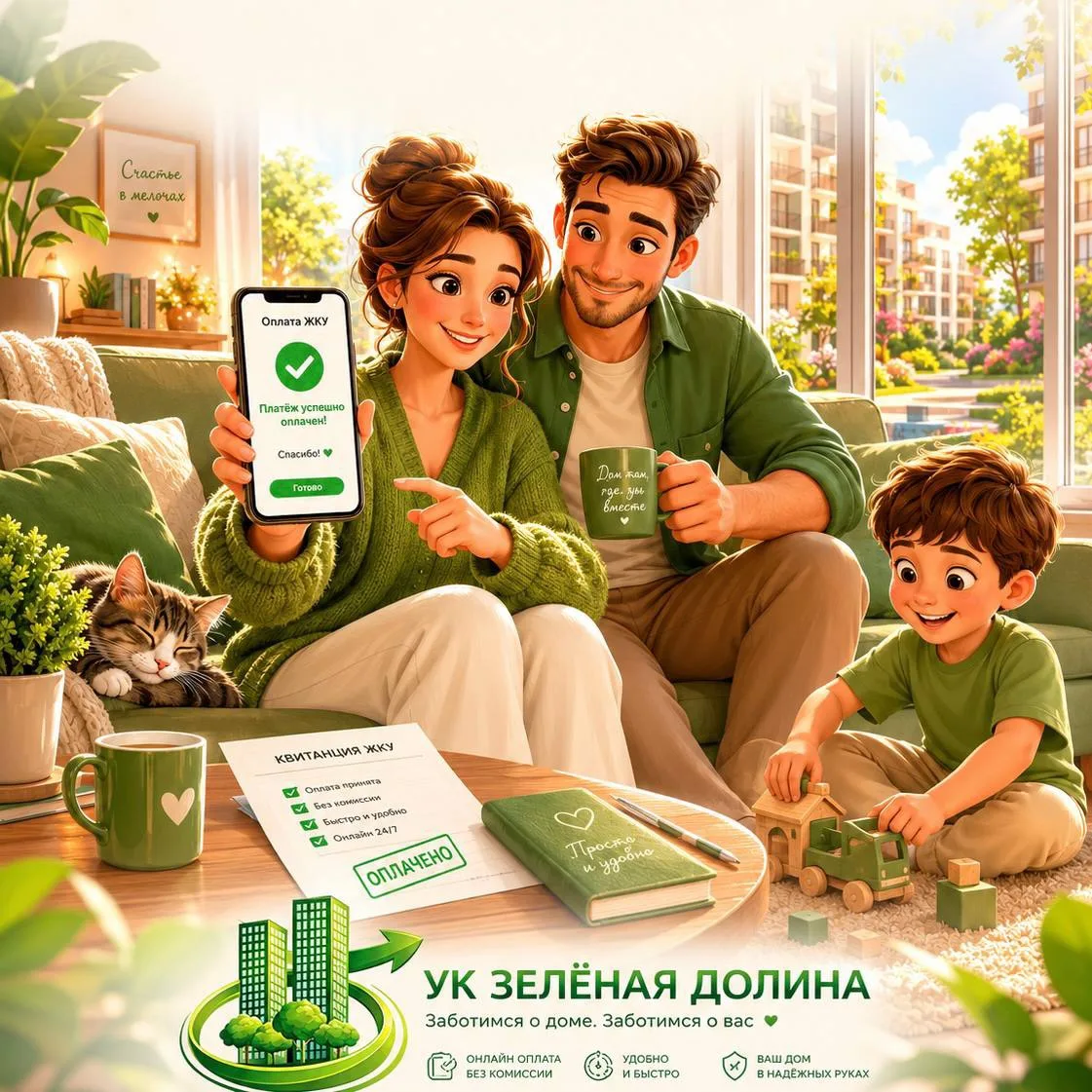 📌 Уважаемые жители!

Напоминаем, что оплатить жилищно-коммунальные услуги можно онлайн, не выходя и