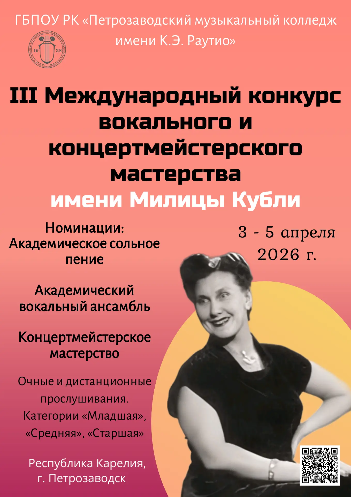 III Международный конкурс вокального и концертмейстерского мастерства имени Милицы Кубли  состоится 
