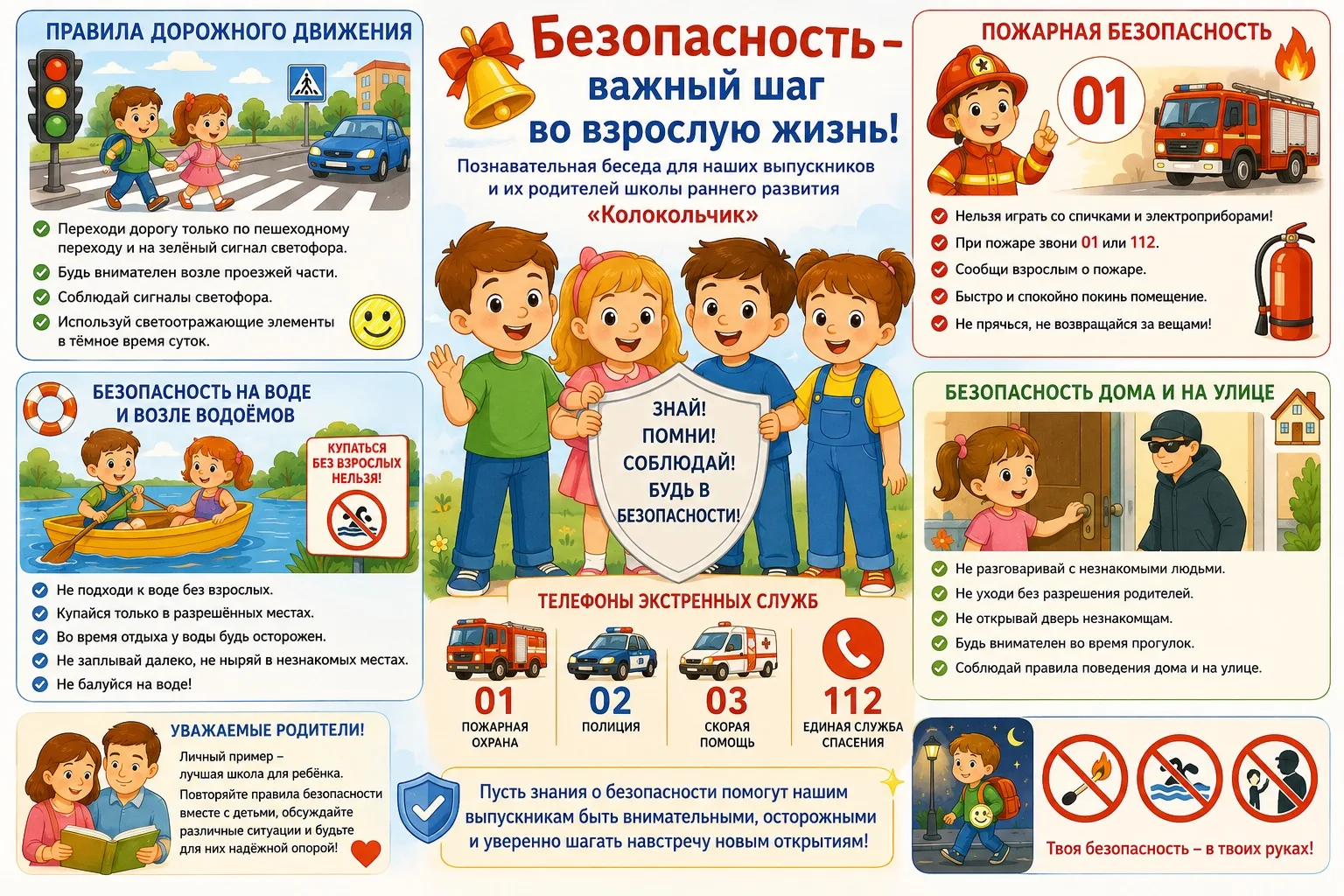 🔆🛟 Безопасность — важный шаг во взрослую жизнь! 🚦🔥🌊
Для наших выпускников и их родителей школы 