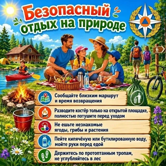 👍Безопасный отдых вместе с МЧС!

👀Читай памятку — будь в безопасности.
🫶 Пусть отдых будет ярким 