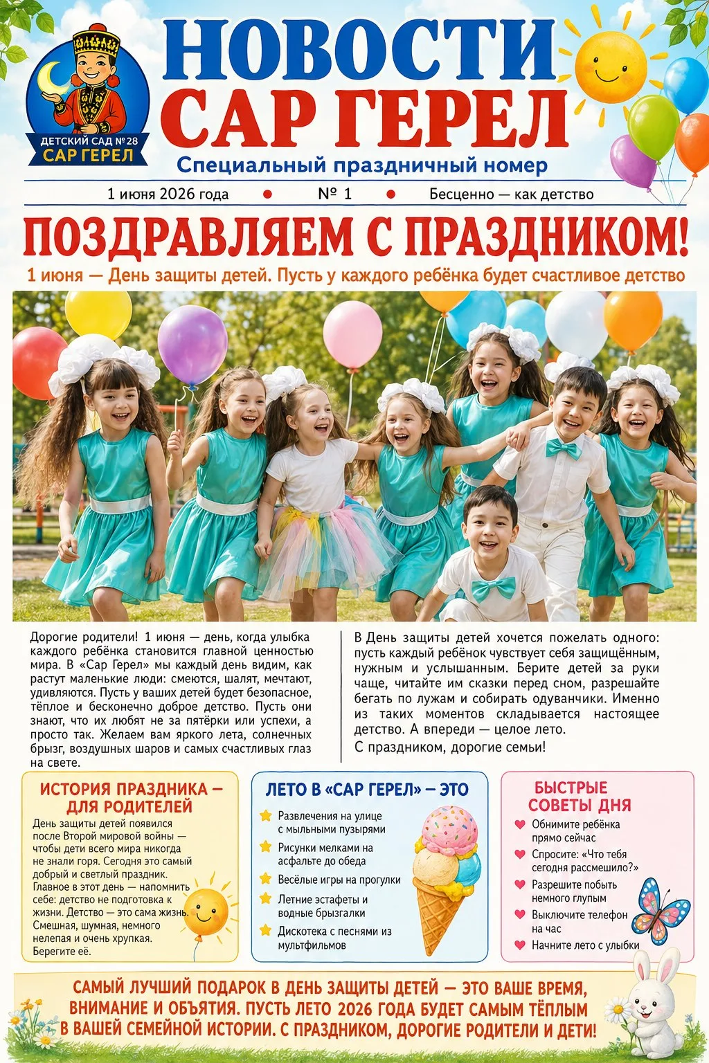 🎉 Дорогие наши малыши и их родители! 🎉

Поздравляем с Днём защиты детей! ✨

В этот яркий летний де