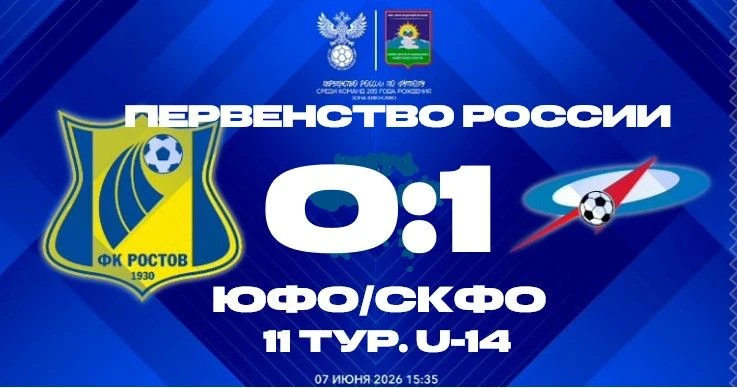 ПЕРВЕНСТВО РОССИИ. U-14. 11 ТУР. ЮФО/СКФО
"РОСТОВ" ПОБЕЖДАЕМ В РОСТОВЕ
                             