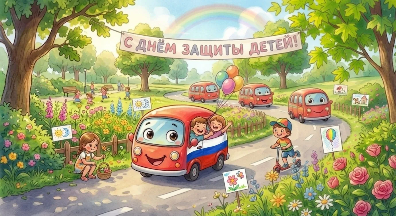 🚌 С Днём защиты детей! 
Сегодня, 1 июня, самый яркий, шумный и веселый праздник в году. 
Дети — это